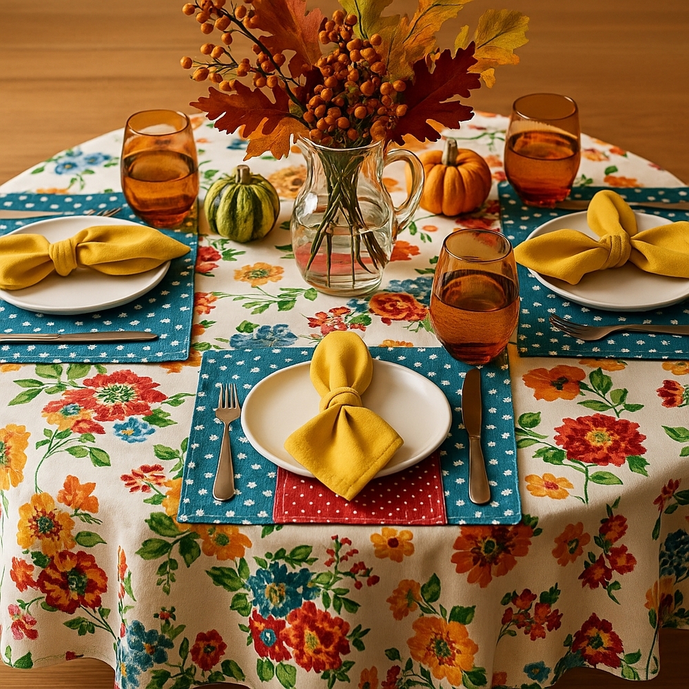 The Pioneer Woman 70" Round Tablecloth – Country Garden Floral – NWT